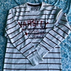 Pacific Blue White Striped Shirt Size M